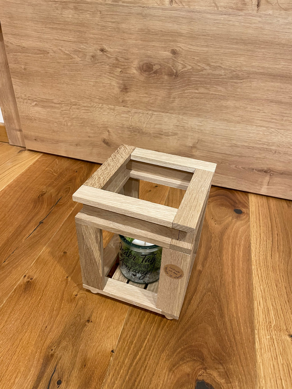 Handgefertigte Klötzchen-Laterne klein