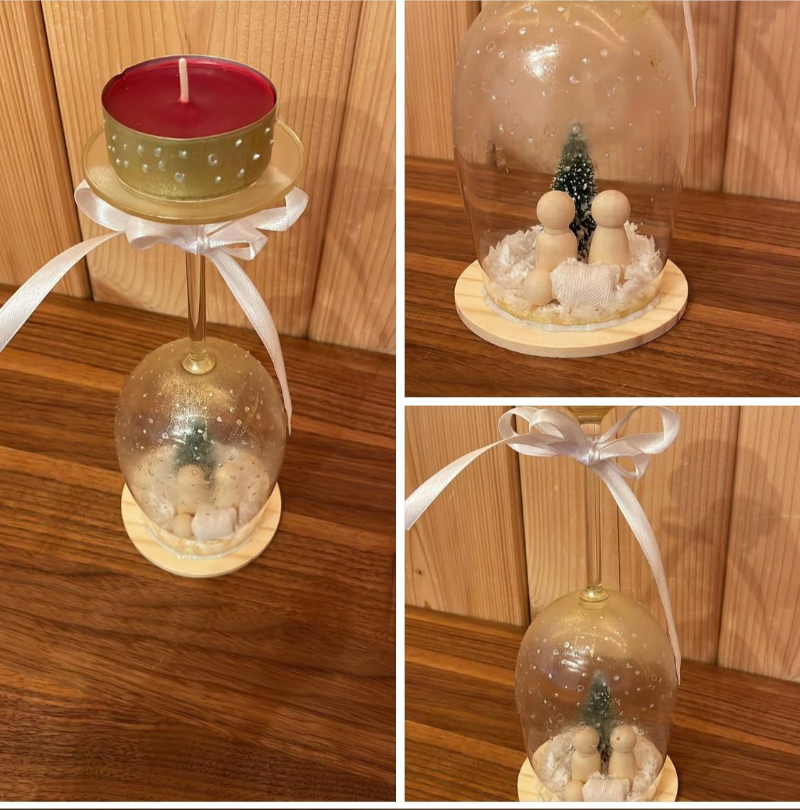 Teelichthalter aus Weinglas