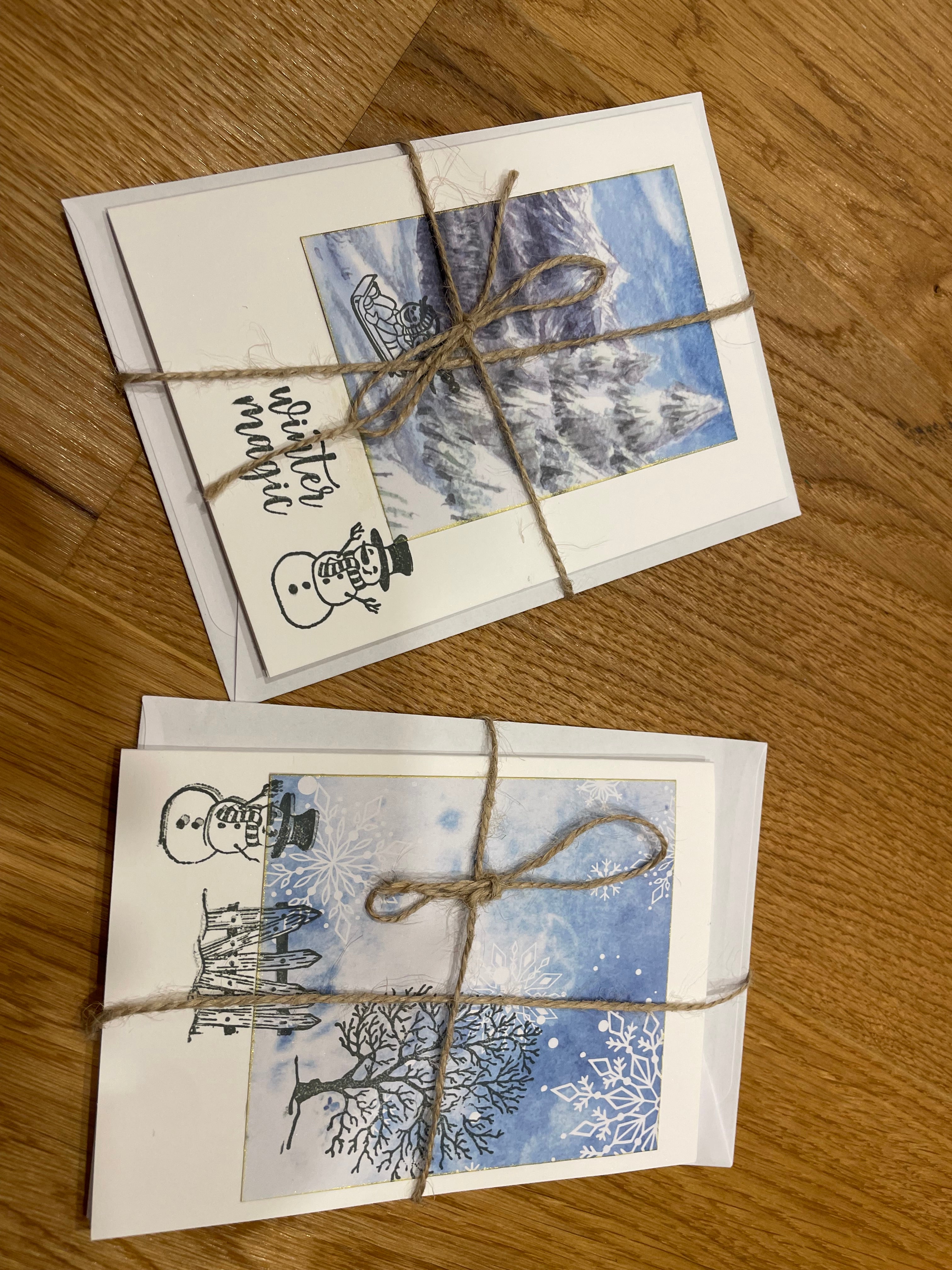 liebevoll handgefertigten Weihnachtskarten