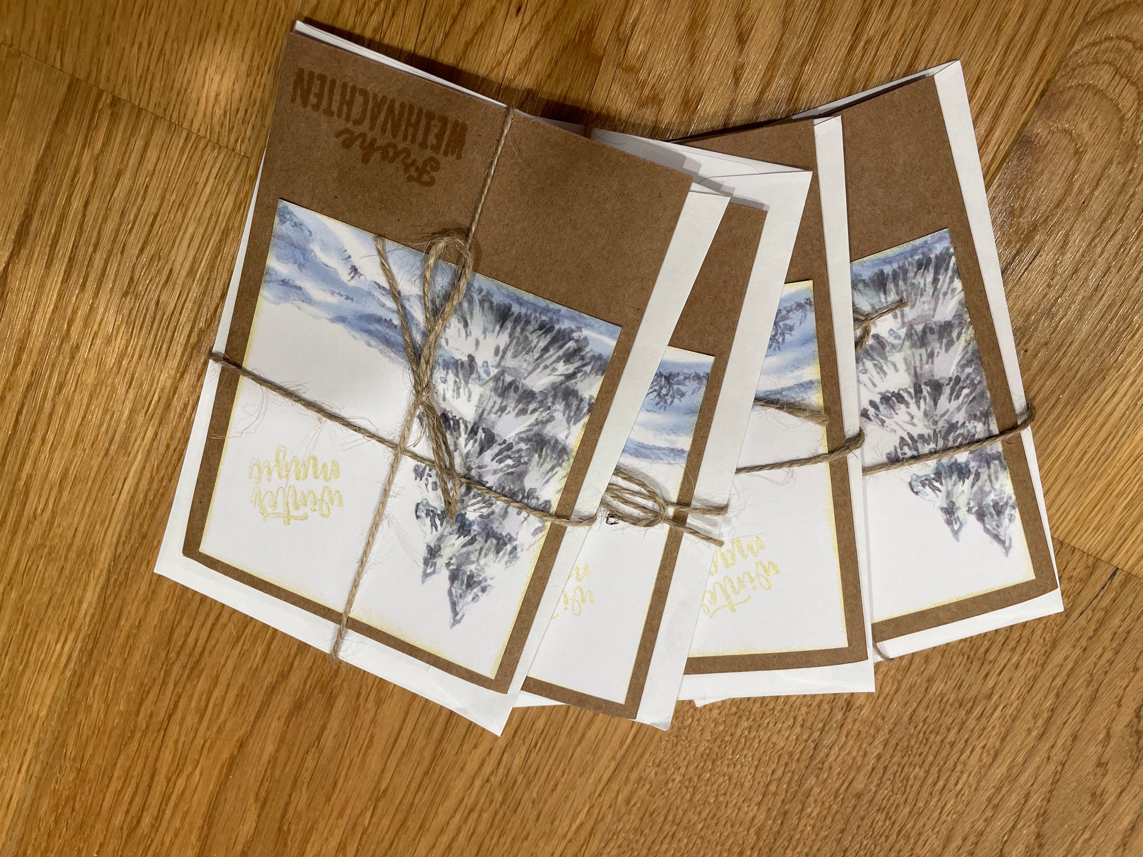 liebevoll handgefertigten Weihnachtskarten