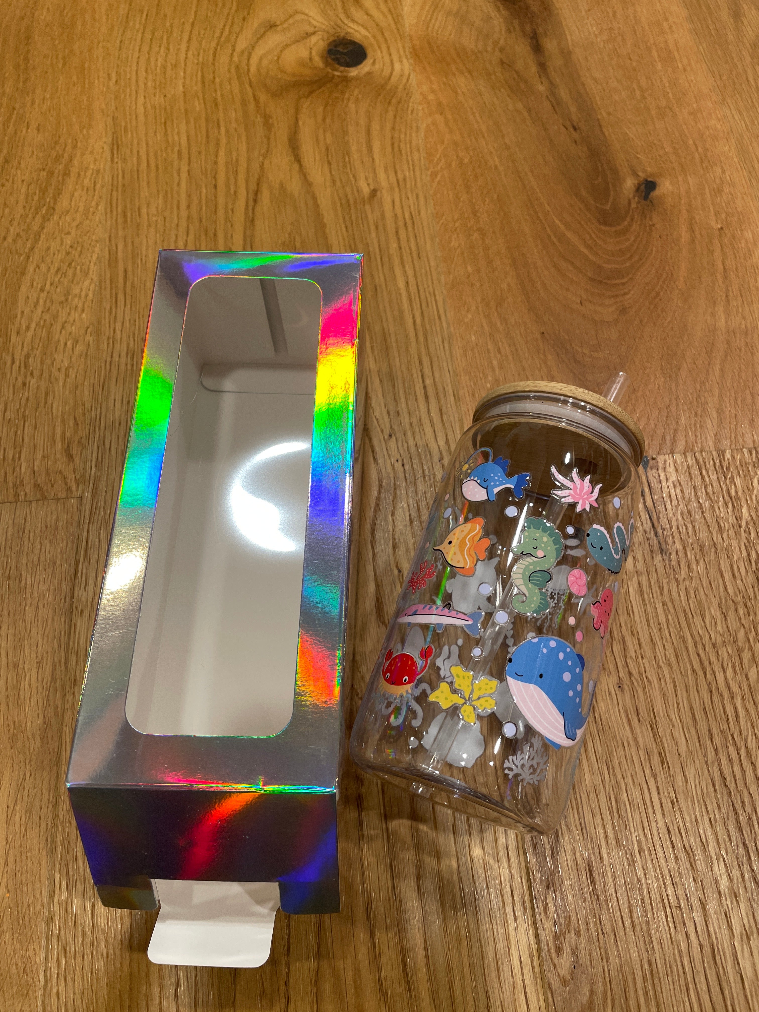 Wiederverwendbarer Trinkbecher mit Bambusdeckel & Strohhalm – stylisch, praktisch & perfekt für unterwegs!