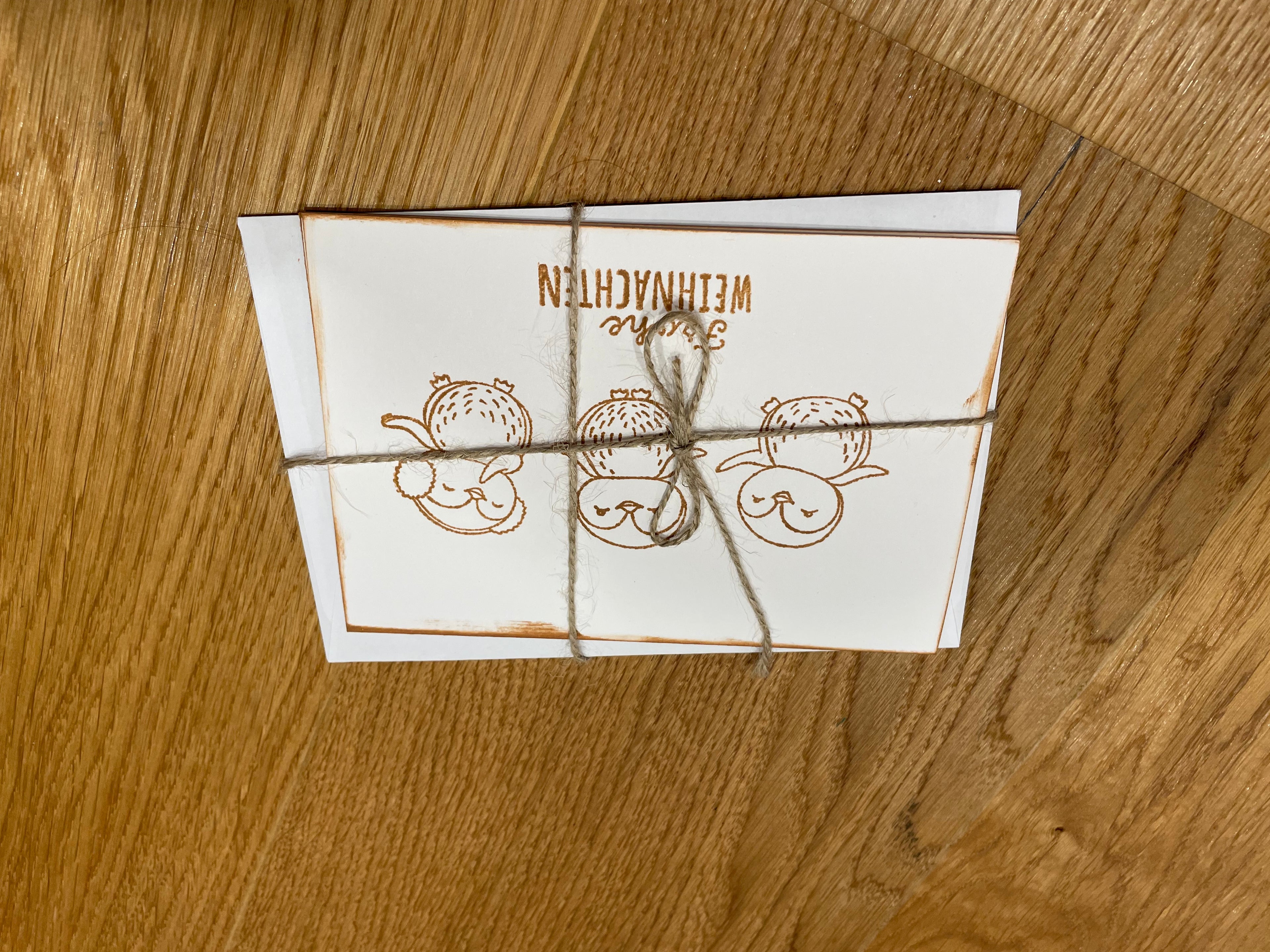 liebevoll handgefertigten Weihnachtskarten