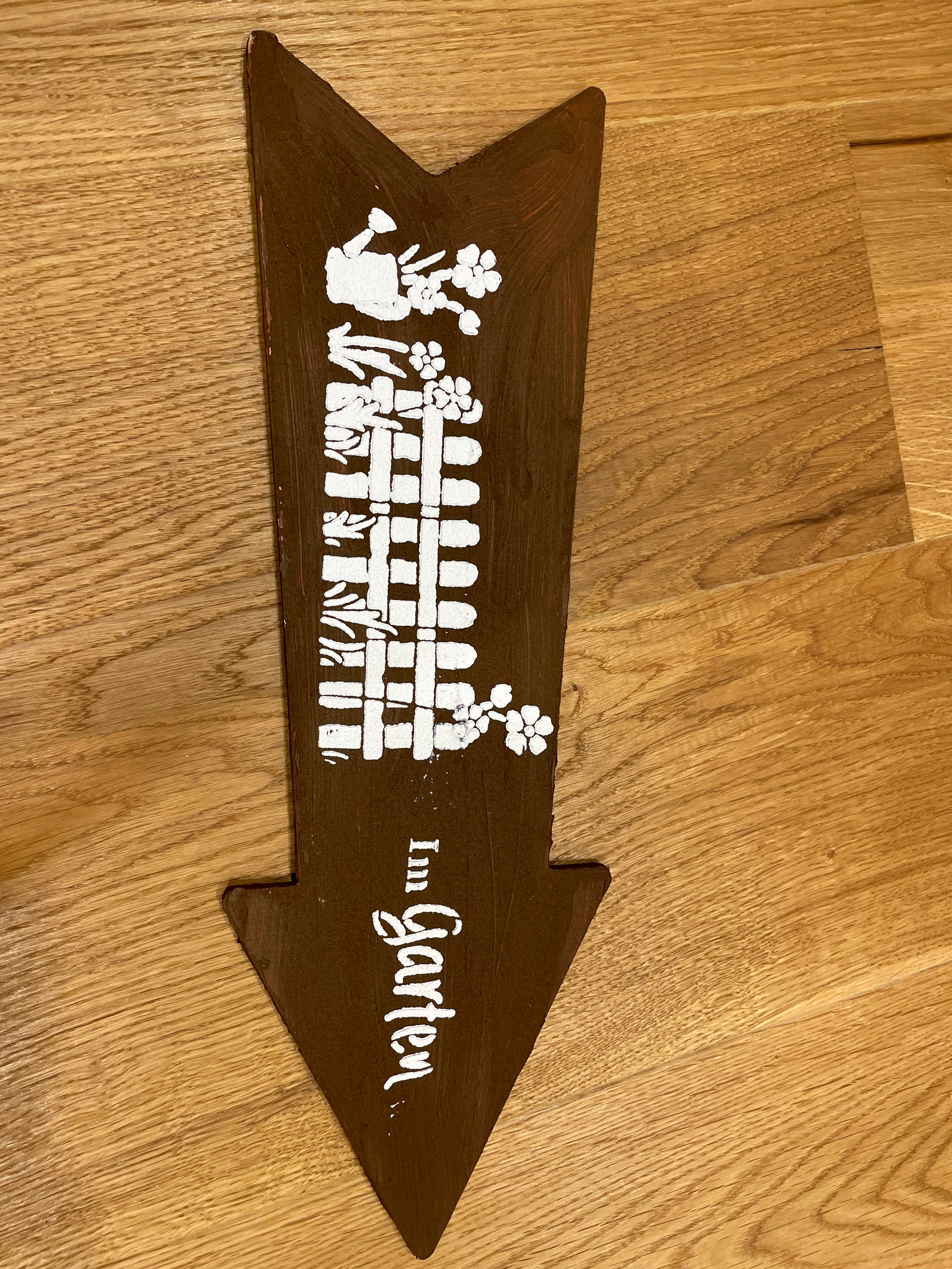 🌿 MDF-Pfeilschild Im Garten – charmante Deko in Rostoptik 🌿