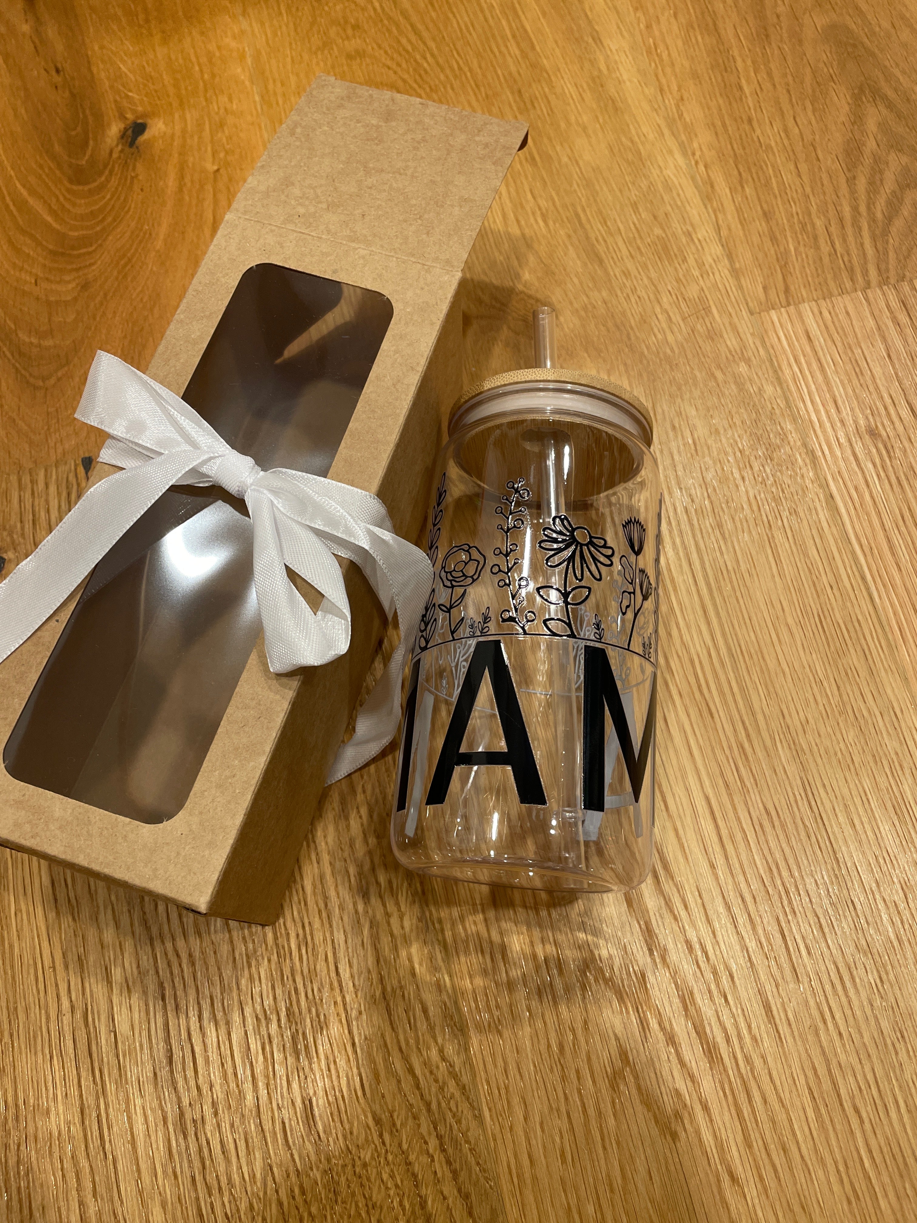 Wiederverwendbarer Trinkbecher mit Bambusdeckel & Strohhalm – stylisch, praktisch & perfekt für unterwegs!