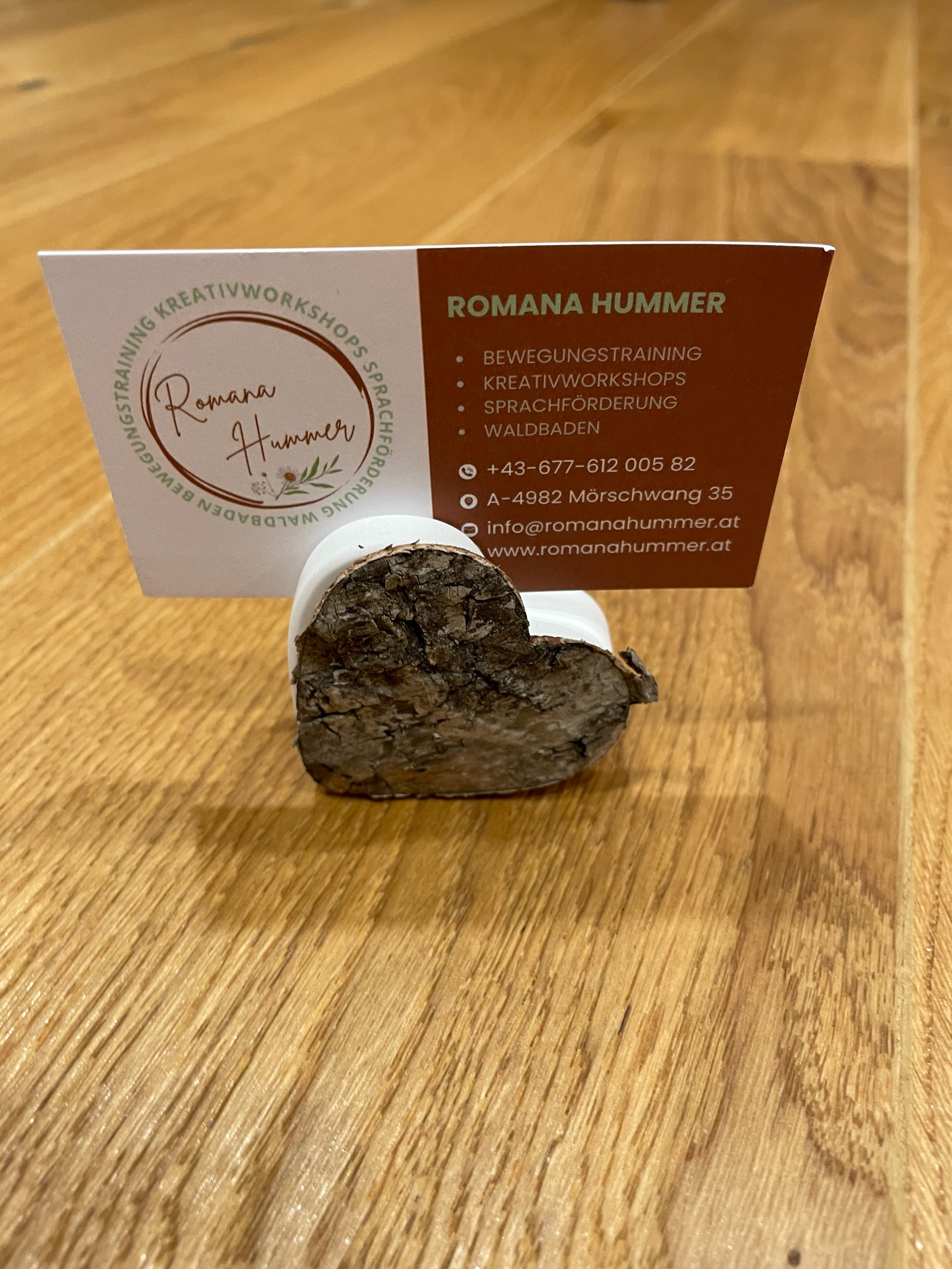 Gießmasse Fotohalter mit Rindenherz