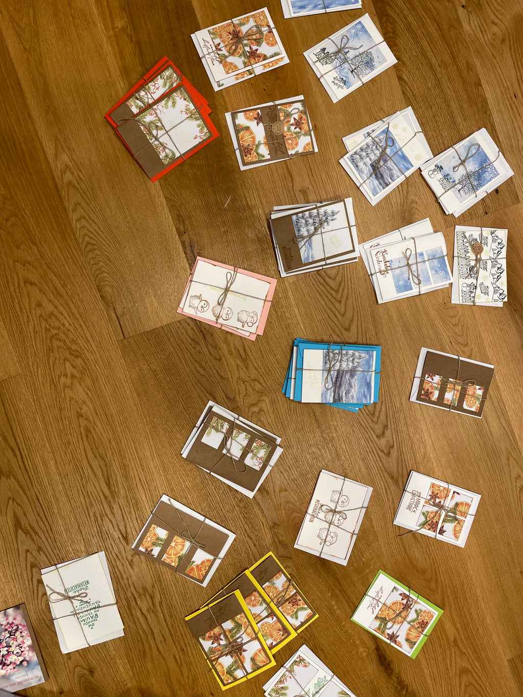 liebevoll handgefertigten Weihnachtskarten