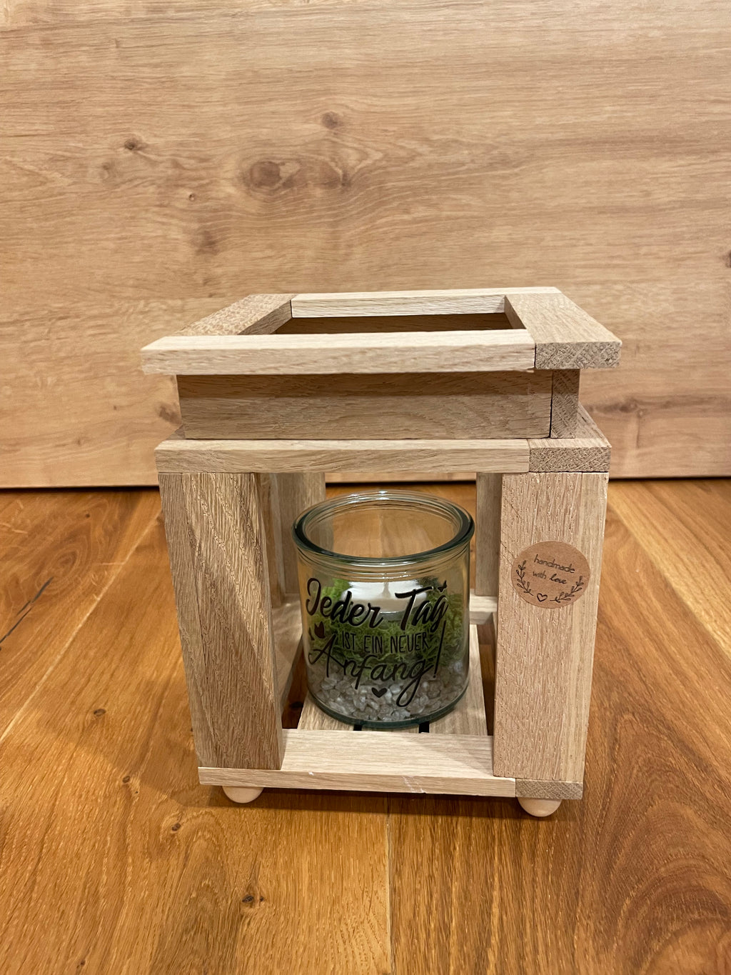 Handgefertigte Klötzchen-Laterne klein