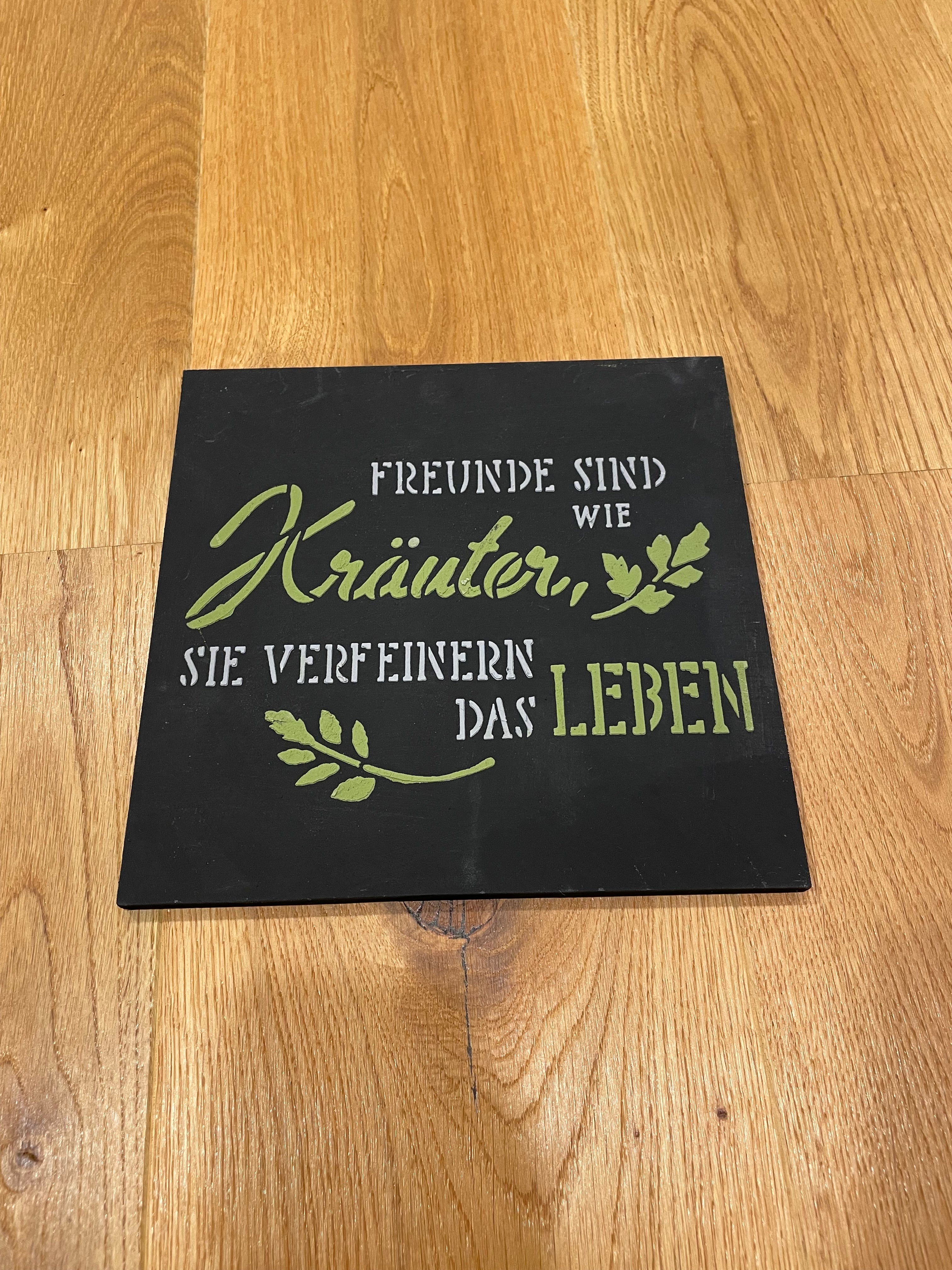🖤 MDF-Schild „Freunde Kräuter“ – edle Deko in Samtoptik 🖤