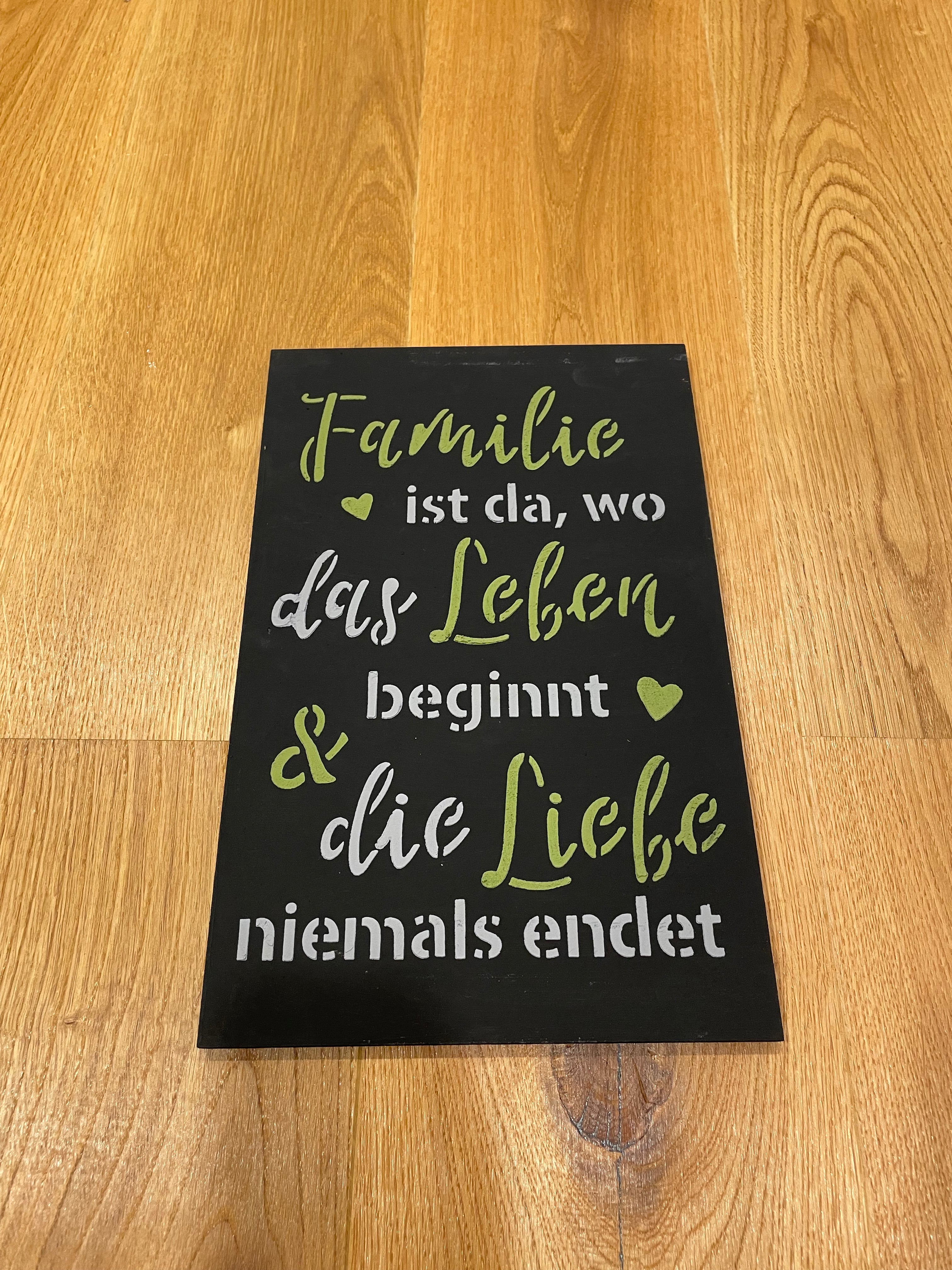 🖤 MDF-Schild Familie – edle Deko in Samtoptik 🖤