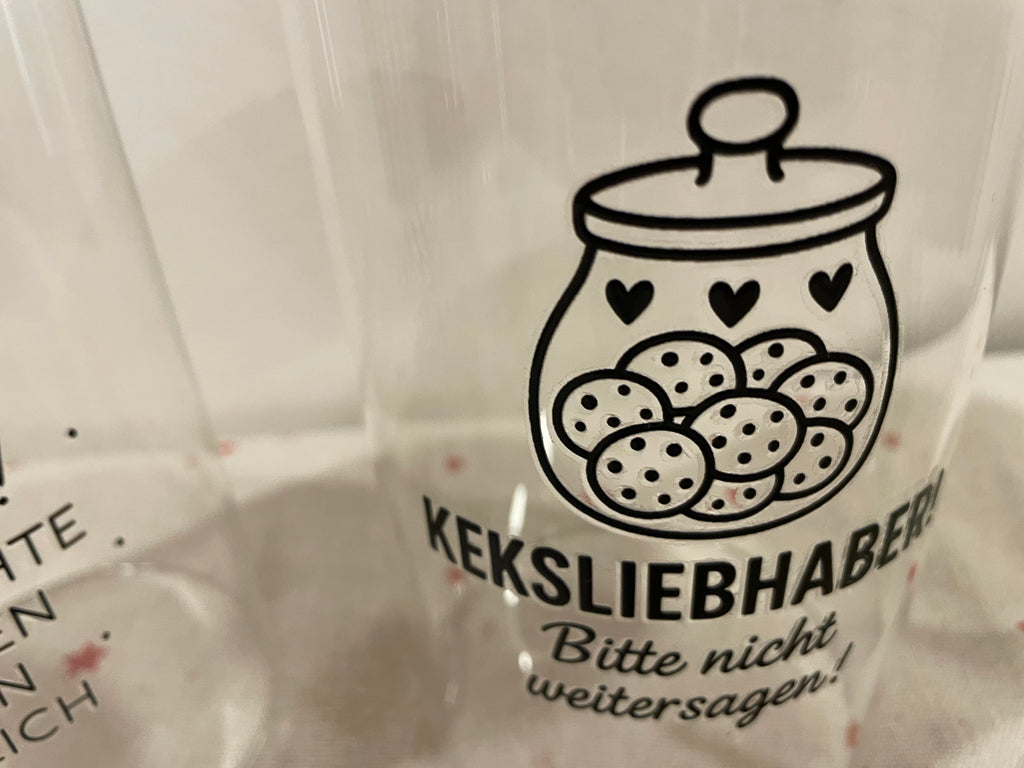 🍪 Vorratsglas für Kekse – mit Spruch & Bambusdeckel (550 ml) ✨