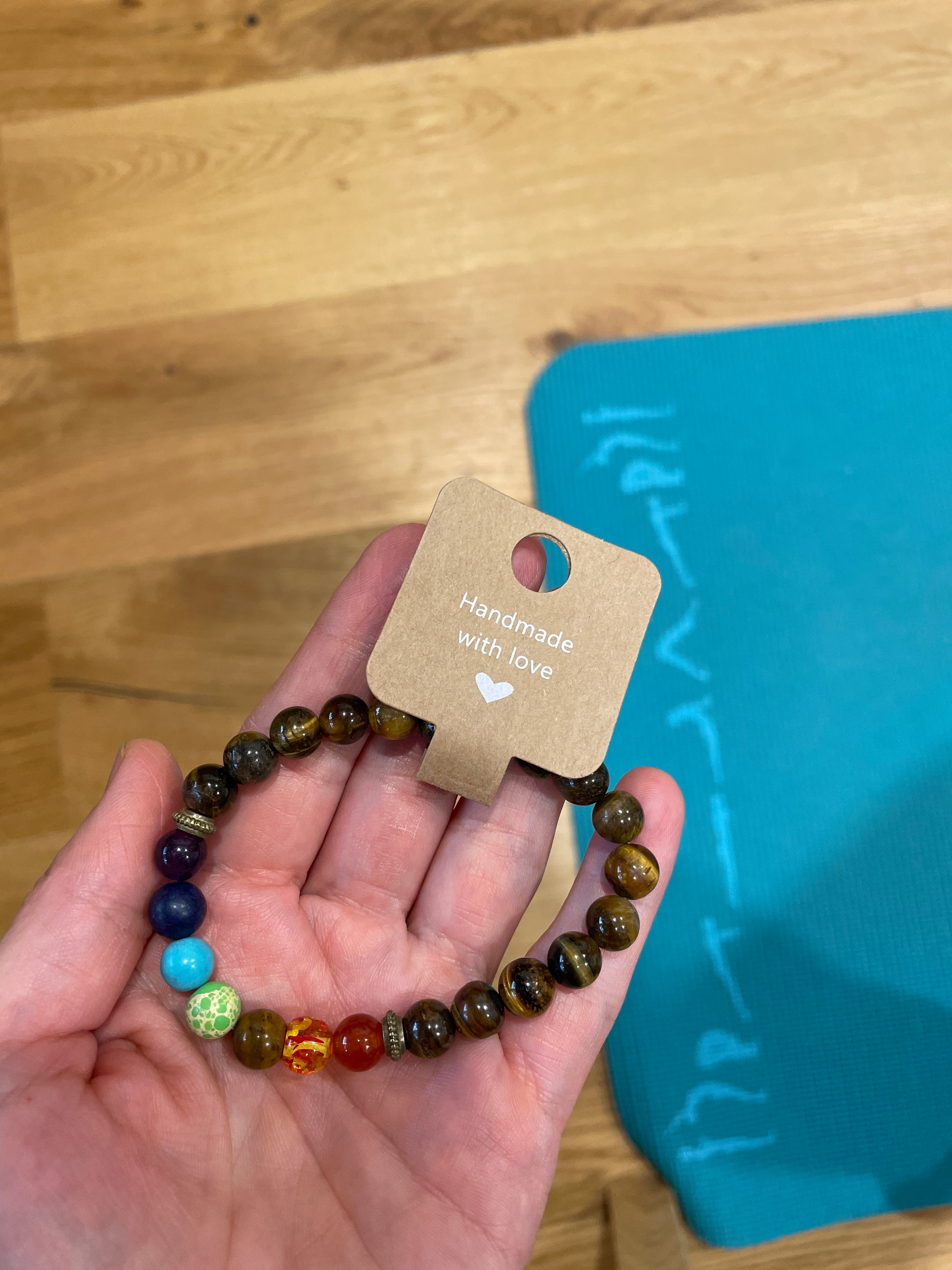 Armband aus natürlichem Lavastein 7-Chakra-Perlen