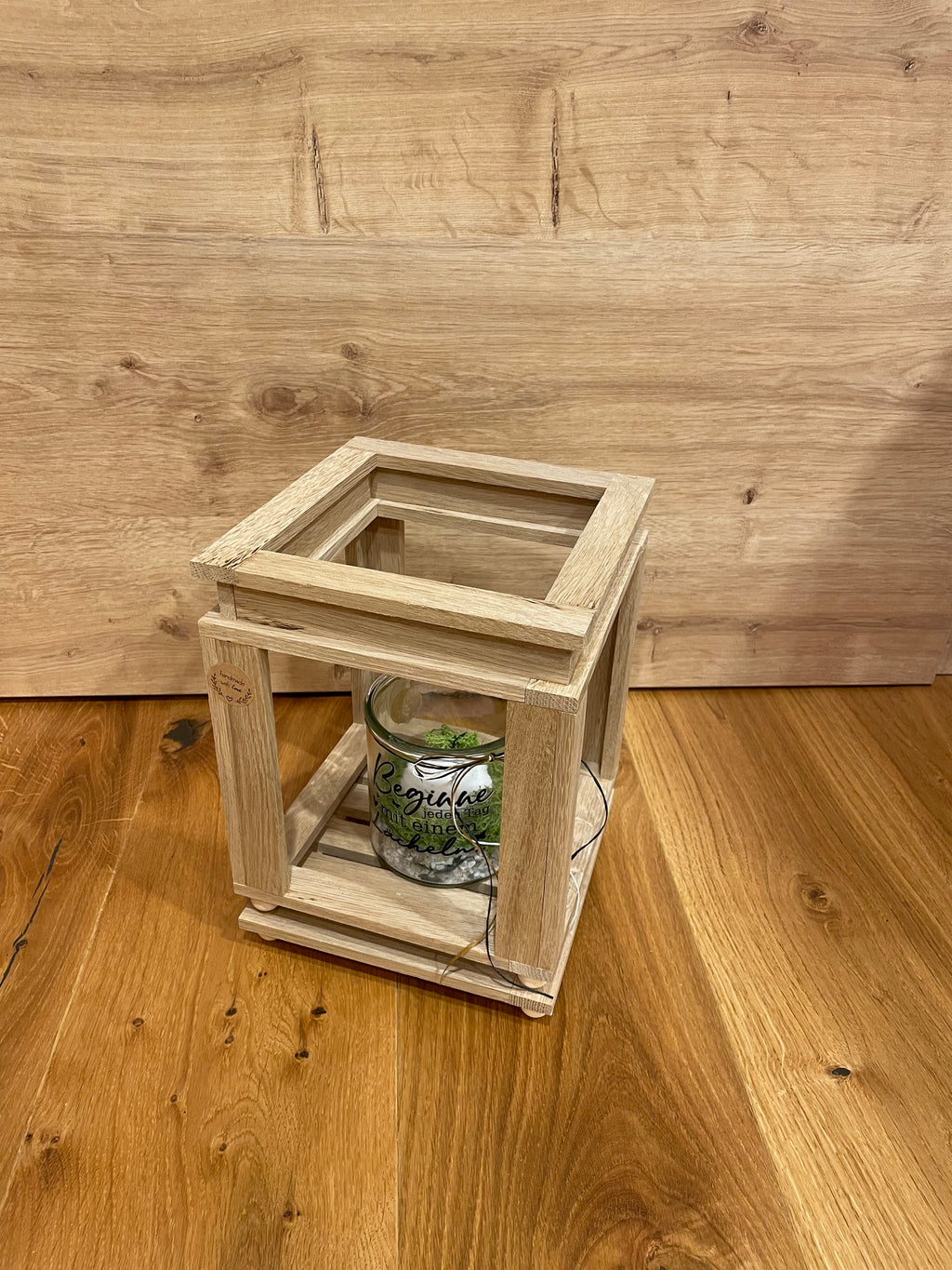 Handgefertigte Klötzchen-Laterne groß