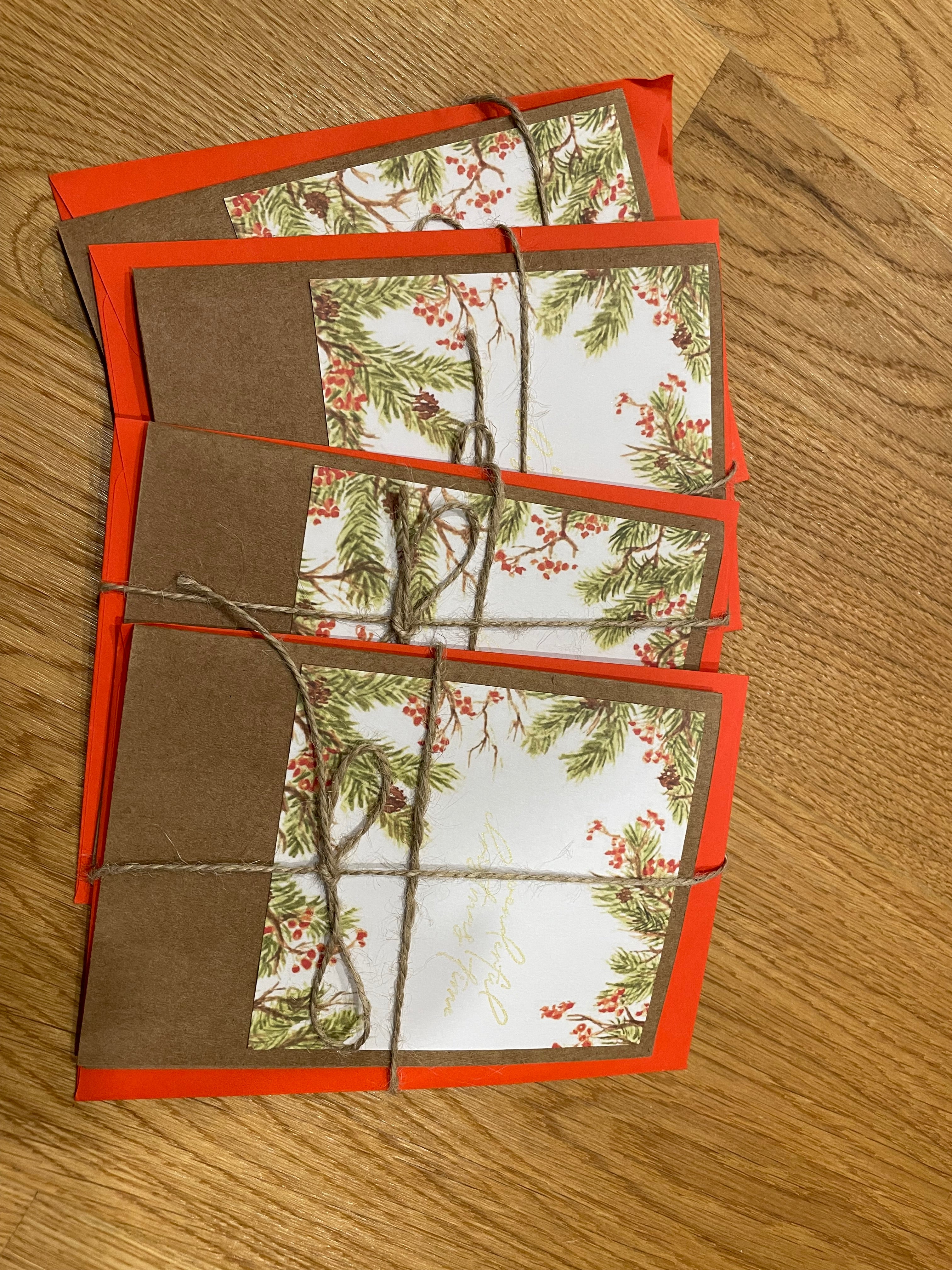 liebevoll handgefertigten Weihnachtskarten