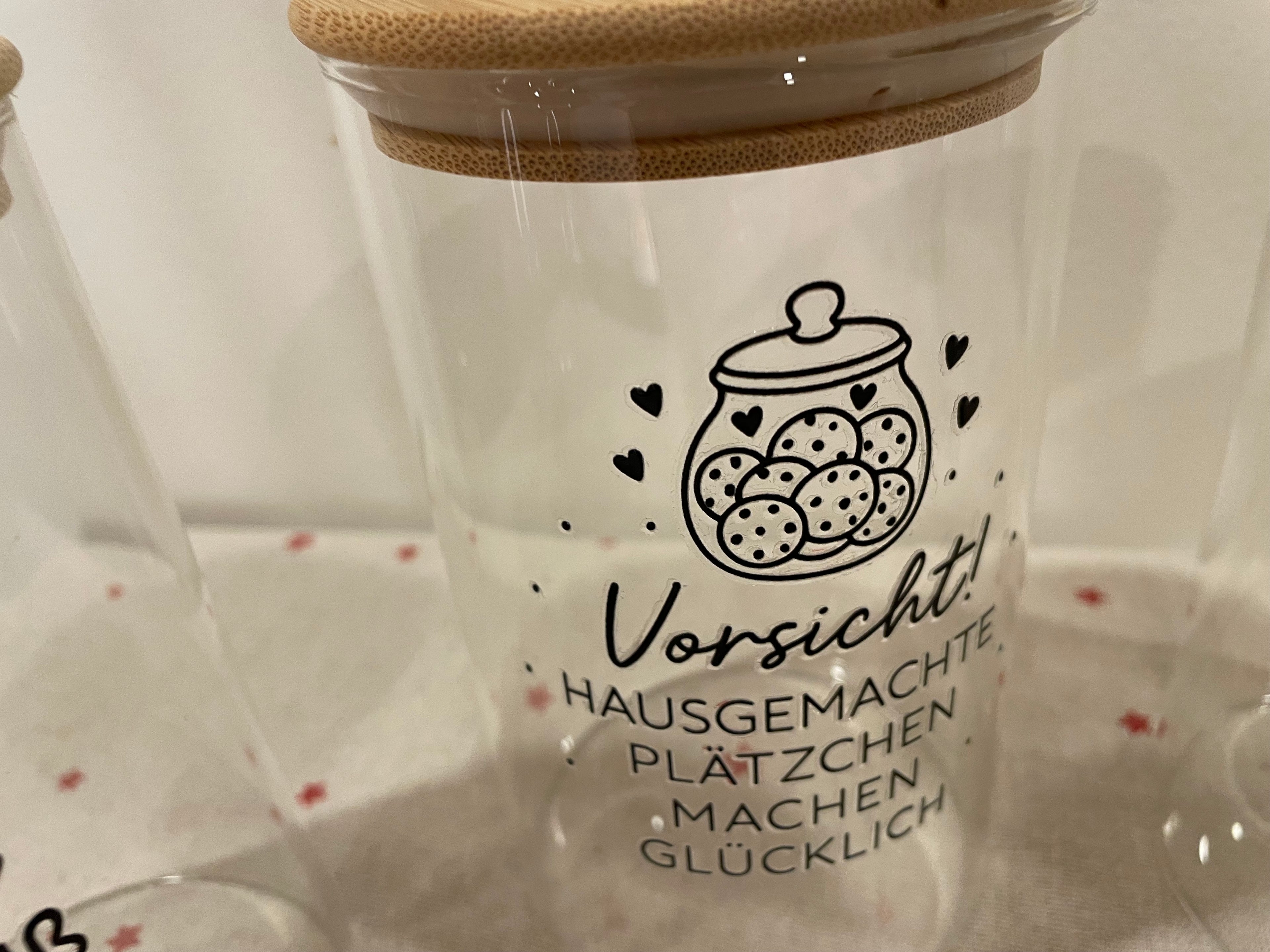 🍪 Vorratsglas für Kekse – mit Spruch & Bambusdeckel (550 ml) ✨