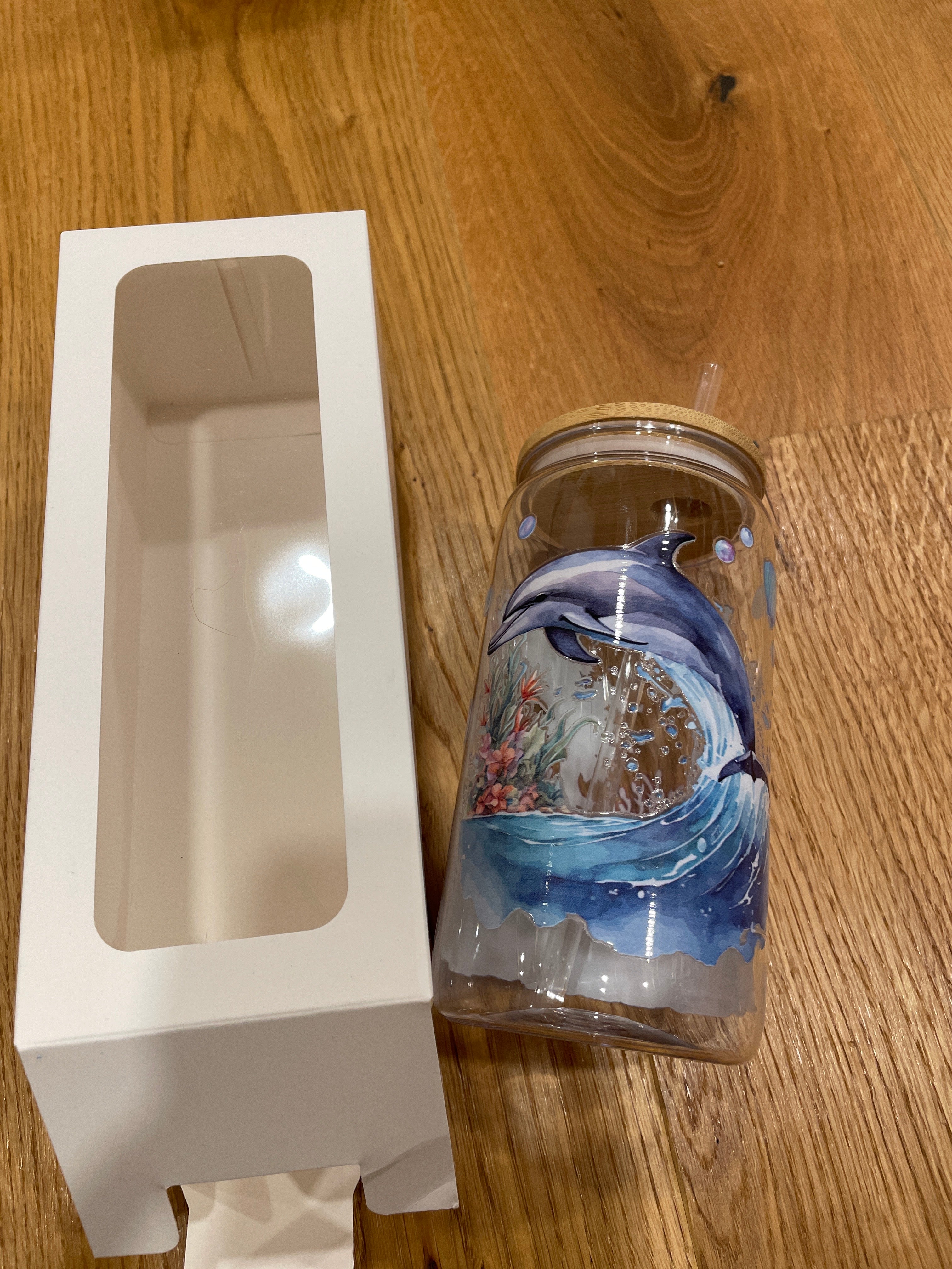 Wiederverwendbarer Trinkbecher mit Bambusdeckel & Strohhalm – stylisch, praktisch & perfekt für unterwegs!