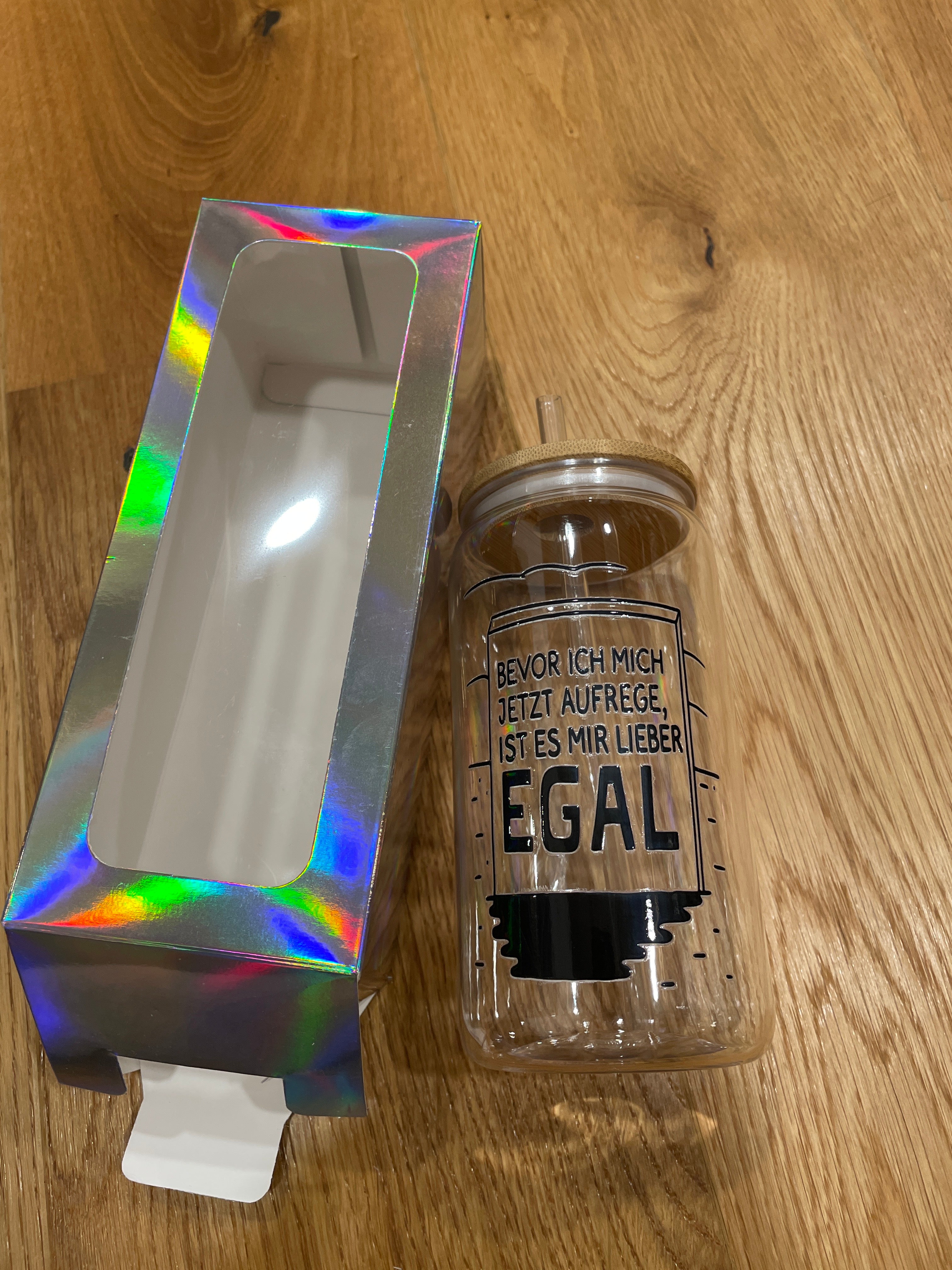 Wiederverwendbarer Trinkbecher mit Bambusdeckel & Strohhalm – stylisch, praktisch & perfekt für unterwegs!