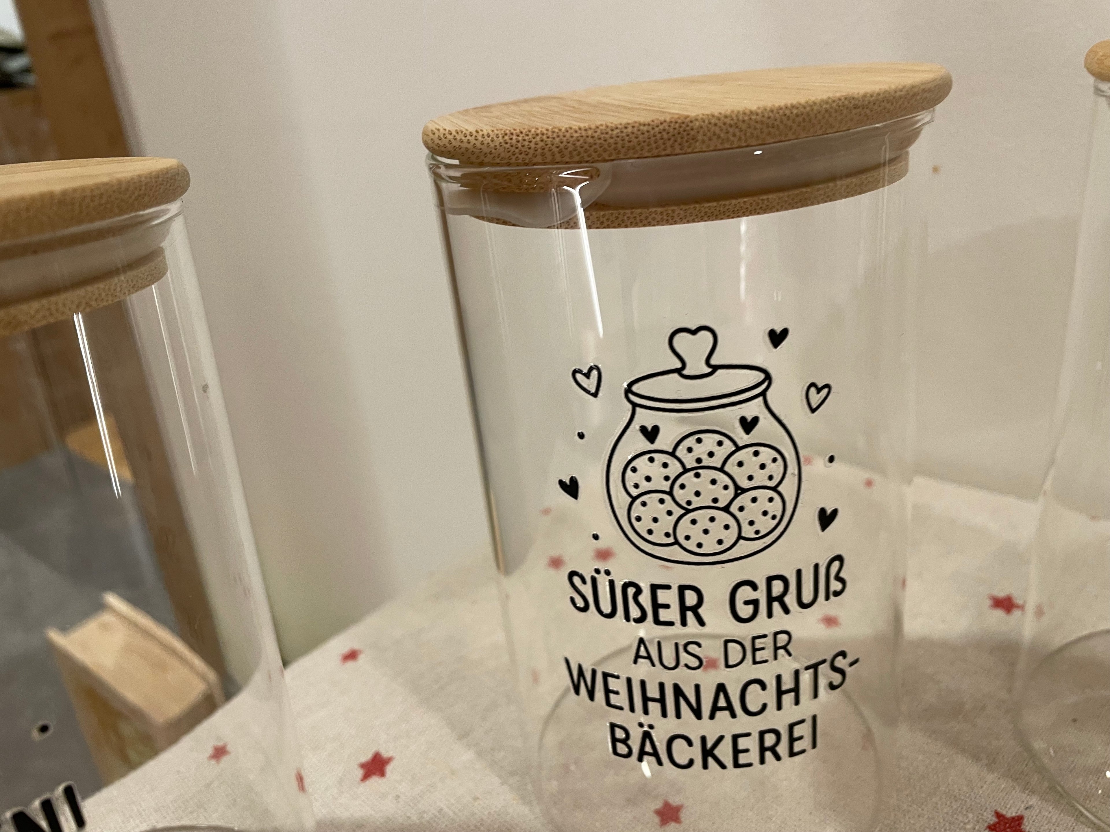 🍪 Vorratsglas für Kekse – mit Spruch & Bambusdeckel (750 ml) ✨