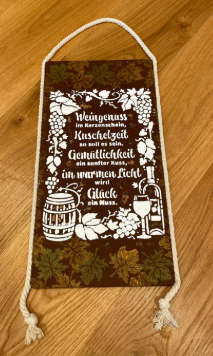🍂 Herbstschild Weingenuss – stilvolle Deko mit Rostoptik 🍷