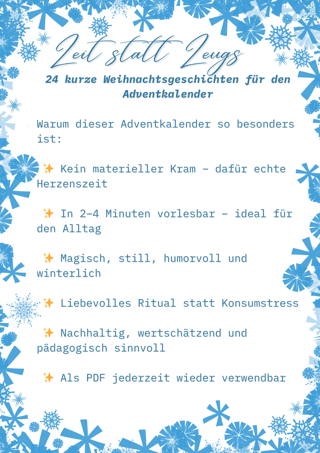 24 kurze Weihnachtsgeschichten für den Adventkalender