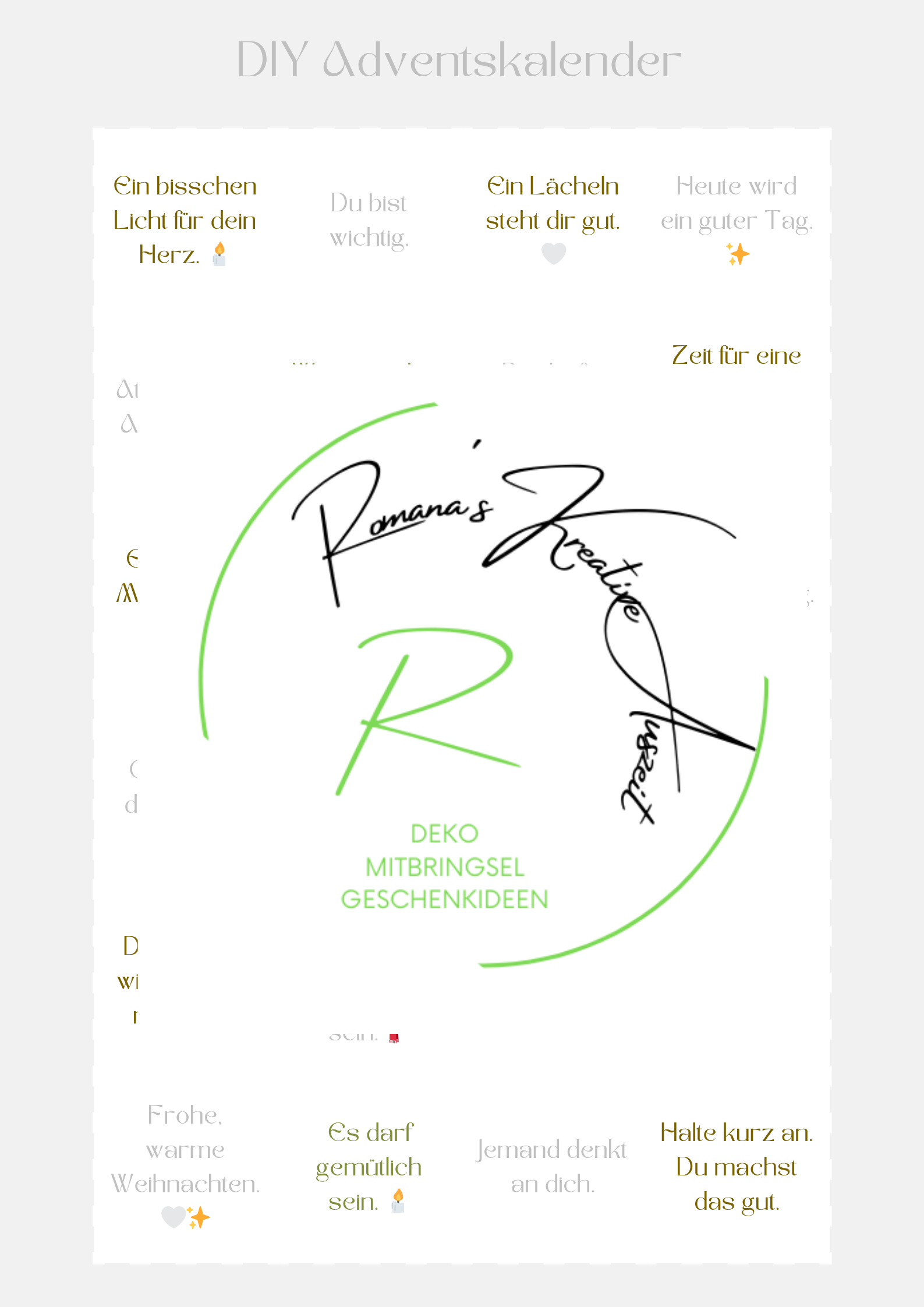 DIY Mini-Adventskalender – Die kleine Pause im Winter.