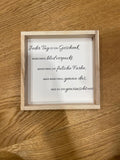 Klötzchen Spruch auf DesignPapier im Holzsticks Rahmen "Jeder Tag ist ein Geschenk..."