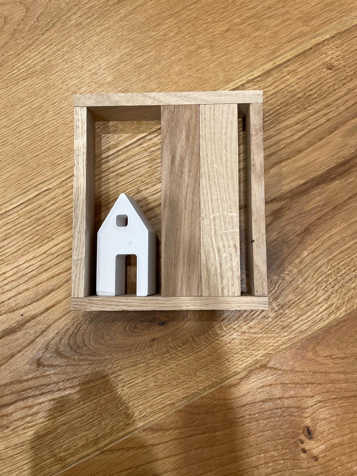 Handgemachter Deko‑Rahmen „Willkommen“ – Häuschen aus Gießmasse – Geschenkidee für den Eingangsbereich "Home Sweet Home"