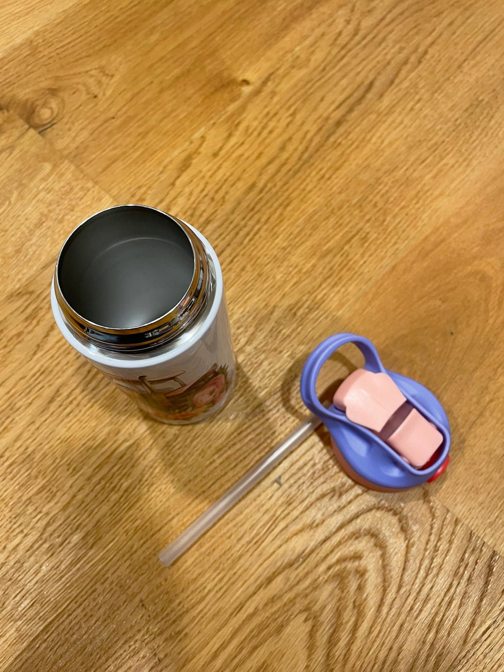 12oz/350ml Edelstahl-Isolierbecher - Ideal für Zuhause, Schule und Park "Traktor Lila-Rosa"